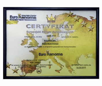 Eurorenoma Certificate