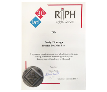  Thanks for many years of cooperation on the occasion of the 30th anniversary of RIPH